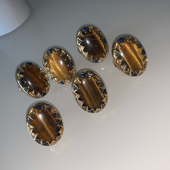 🖤BLACK FRIDAY SALE🖤 HOUSE of HARLOW gold tiger eye crystal oval ring - Picture 7 of 7